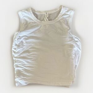 Lululemon Gather and Grow Tank White Size 4 Cropped Top Pima Cotton